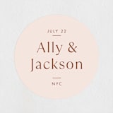 "There Will Be a Party" - Wedding Favor Stickers in Terra Cotta by Amy Payne - Front