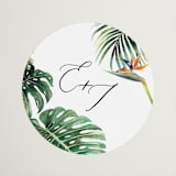 "Our Paradise" - Wedding Favor Stickers in Tropical by Elly - Front