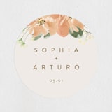 "Bloom" - Wedding Favor Stickers in Tea by Leah Bisch - Front