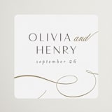 "Forever And" - Wedding Favor Stickers in Snow by Jen Banks - Front