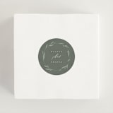 "Minimal Circle" - Wedding Favor Stickers in Moss by Kelly Schmidt - In use