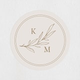 "Emblem" - Wedding Favor Stickers in Champagne by Everett Paper Goods - Front