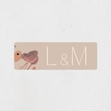 "Painted Sands" - Wedding Favor Stickers in Terracotta by Chelsea Petaja - Front