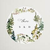 "Great Outdoors" - Wedding Favor Stickers in Forest by Petra Kern - Front