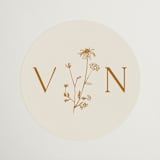 "Floral Type Arch" - Wedding Favor Stickers in Cream by Baumbirdy - Front