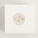 "Floral Type Arch" - Wedding Favor Stickers in Cream by Baumbirdy - In use