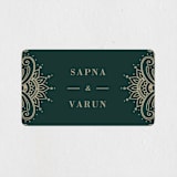 "Engraved Paisley" - Wedding Favor Stickers in Cardamom by Oma N. Ramkhelawan - Front