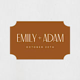 "Classic Touch" - Wedding Favor Stickers in Rust by April Astudillo - Front