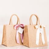 "MEDIUM Jute Bags 50 Pack" - Welcome Bags in natural by Veronica Esquino