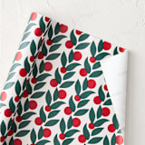 "Leaves and Berries Cutout" - Wrapping Paper Roll in Classic by Carolyn MacLaren