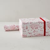"Nutcracker Toile" - Wrapping Paper Roll in Garnet by Teju Reval
