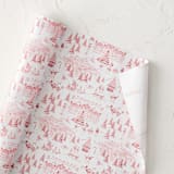 "Nutcracker Toile" - Wrapping Paper Roll in Garnet by Teju Reval