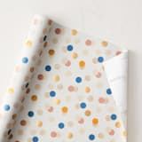 "Festive Dots" - Wrapping Paper Roll in Cream by Sumak Studio