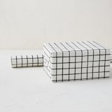 "Modern Grid" - Wrapping Paper Roll in Ink by Corinne Malesic