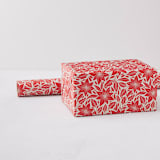 "Folk Poinsettia" - Wrapping Paper Roll in Poinsettia by Katharine Watson