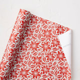 "Folk Poinsettia" - Wrapping Paper Roll in Poinsettia by Katharine Watson