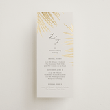 "Gilded Palm" - Wedding Weekend Itinerary Cards in Sand by Melinda Denison - Front
