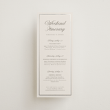"Tux" - Wedding Weekend Itinerary Cards in Antique by Nicole Walsh - Front