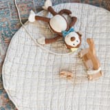 "Stone Washed Linen Quilted Playmat - Natural" - Kids Blankets and Throws in gray by Powered By People
