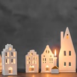 "Village House - Townhouse Stepped Gable Roof - 4.3"" - Christmas Decorations in white by Räder Designs