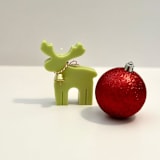"Green Reindeer Candle" - Christmas Decorations in green by Over By The Moon