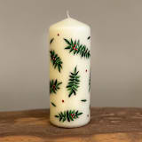 "Ivory Pillar with Holly Berries and Greenery, Set of 1" - Christmas Decorations in beige by Ashley Myers