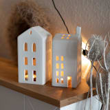"Village House - Hipped Roof - 6.5"" - Christmas Decorations in white by Räder Designs