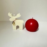 "White Reindeer Candle" - Christmas Decorations in white by Over By The Moon