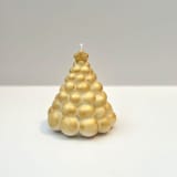 "White and Metallic Gold Christmas Tree Candle" - Christmas Decorations in multicolor by Over By The Moon