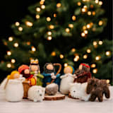 "Colorful Felt Natitvity Scene Manger Set of 10" - Christmas Decorations in white by Aahlada Chennupati
