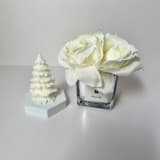 "Small White Christmas Tree Candle" - Christmas Decorations in white by Over By The Moon