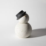 "Snowman Terrazzo Concrete Figurine with Brass Accent" - Christmas Decorations in white by Pretti.Cool