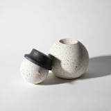 "Snowman Terrazzo Concrete Figurine with Brass Accent" - Christmas Decorations in white by Pretti.Cool