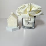 "Short White House Candle" - Christmas Decorations in white by Over By The Moon