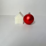 "Short White House Candle" - Christmas Decorations in white by Over By The Moon