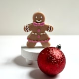 "Gingerbread Woman Candle" - Christmas Decorations in brown by Over By The Moon