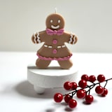 "Gingerbread Woman Candle" - Christmas Decorations in brown by Over By The Moon