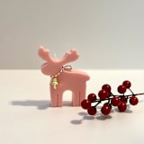 "Pink Reindeer Candle" - Christmas Decorations in pink by Over By The Moon