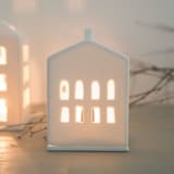 "Village House - Round Door - 5.9"" - Christmas Decorations in white by Räder Designs