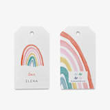 "Personalized Boho Rainbow Gift Tags (Set of 24)" - Holiday Gift Tags in multicolor by Liesel Anne