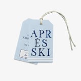 "Personalized Après Ski White and Blue Gift Tag [Sets of 24]" - Holiday Gift Tags in blue by Liesel Anne