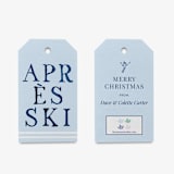 "Personalized Après Ski White and Blue Gift Tag [Sets of 24]" - Holiday Gift Tags in blue by Liesel Anne