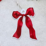 "Personalized Hand-Written Watercolor Die-Cut Ribbons- Set of 10" - Holiday Gift Tags in red by Inkspiringletters