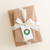 "Christmas Wreath Gift Tags (Set of 24)" - Holiday Gift Tags in red by Liesel Anne