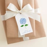 "Custom Blue Hydrangea Gift Tags (Set of 24)" - Holiday Gift Tags in blue by Liesel Anne