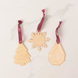 "Large Wood Gift Tags, set of 6" - Holiday Gift Tags in red by Em and Me Studio