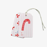 "Pink Striped Candy Cane Christmas Gift Tags (Set of 24)" - Holiday Gift Tags in pink by Liesel Anne