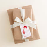 "Pink Striped Candy Cane Christmas Gift Tags (Set of 24)" - Holiday Gift Tags in pink by Liesel Anne
