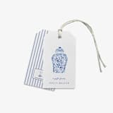 "Personalized Ginger Jar Gift Tags" - Holiday Gift Tags in blue by Liesel Anne