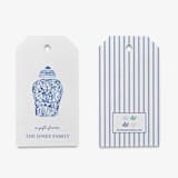 "Personalized Ginger Jar Gift Tags" - Holiday Gift Tags in blue by Liesel Anne